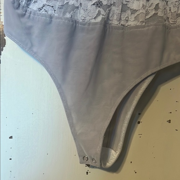 Lace Bustier Bodysuit in Gray - Picture 5 of 8
